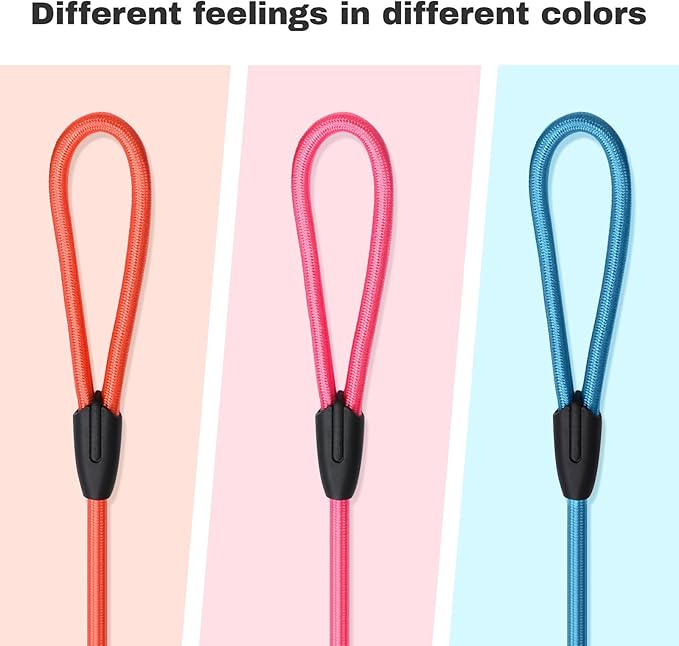 3-Pack Adjustable Dog Slip Leads Pink/Light Blue/Orange - Super-Strong, Easy On/Off, No Collar Needed, Standalone Use, Eye-Catching for Walking/Training
