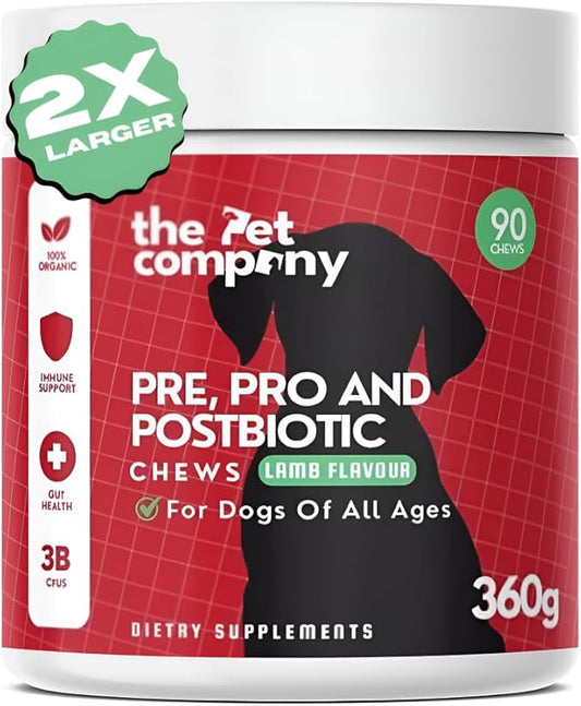 TPC Probiotics for Dogs, 90 Soft Chews – Dog Probiotics with Digestive Enzymes & Prebiotics – Supports Gut Health, Diarrhea & Bowel Support, Seasonal Allergies – Pet Supplement