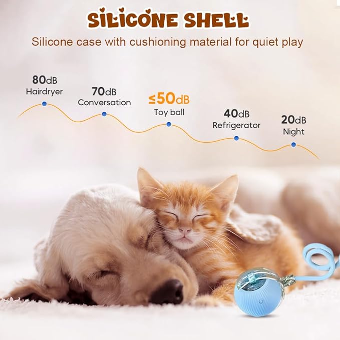 Interactive Cat Toys for Indoor Cats, 2026 New Smart Interactive Pet Toy Ball, Cat Toys for Bored Indoor Cats, Smart Rolling Ball for Dogs & Cats (Yellow)