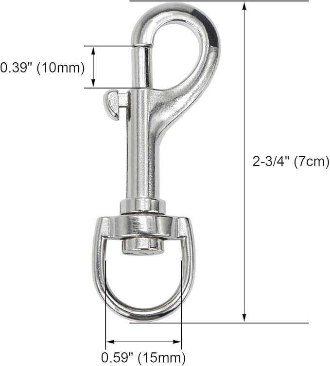 Heavy Duty Swivel Snap Hooks Pet Buckle Trigger Clip Clasp for Linking Dog Leash Collar Key Chain Clothlines (2-3/4" (7cm), 20 Pack)