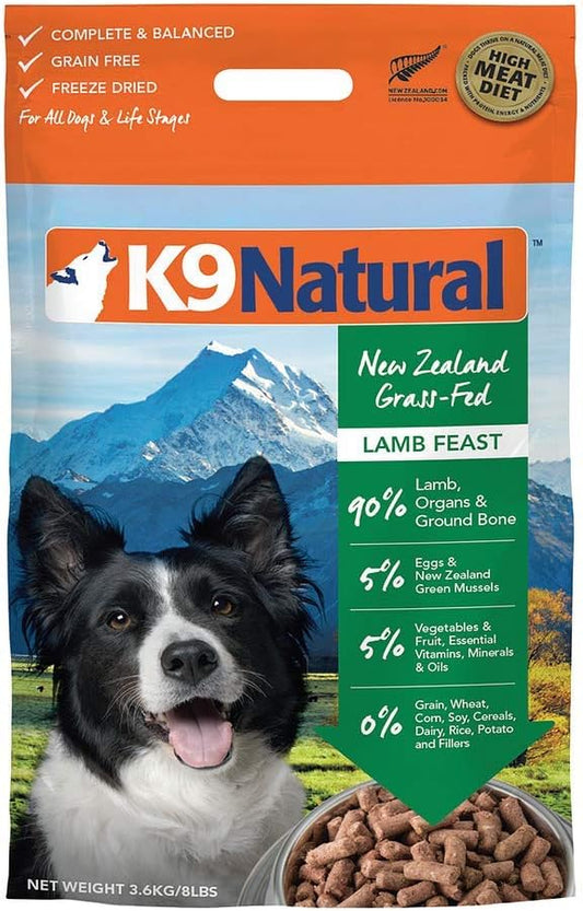 K9 Natural - Grain Free Freeze Dried Dog Food - Lamb, 8lb