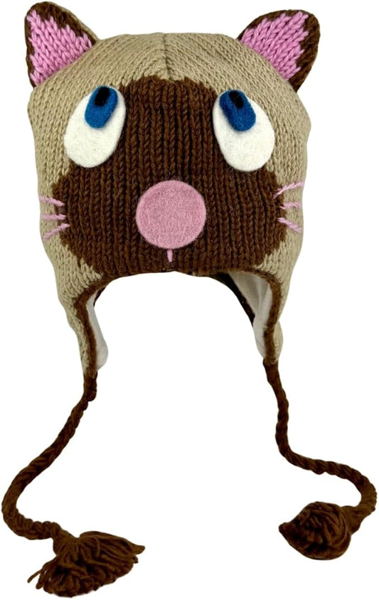 Humble Hilo Hand-Knitted Wool Animal Beanie - Easy Halloween Costume Hat for Anyone, Cute Winter Beanie Hats