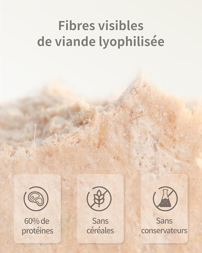 Freeze-Dried Cat Food, 97% Animal Origin Soft Dry Food for Cats Kitten, High Protein Healthy Freeze Dried Cats Raw Treat & Topper (Beef Recipe - 14 Ounce)