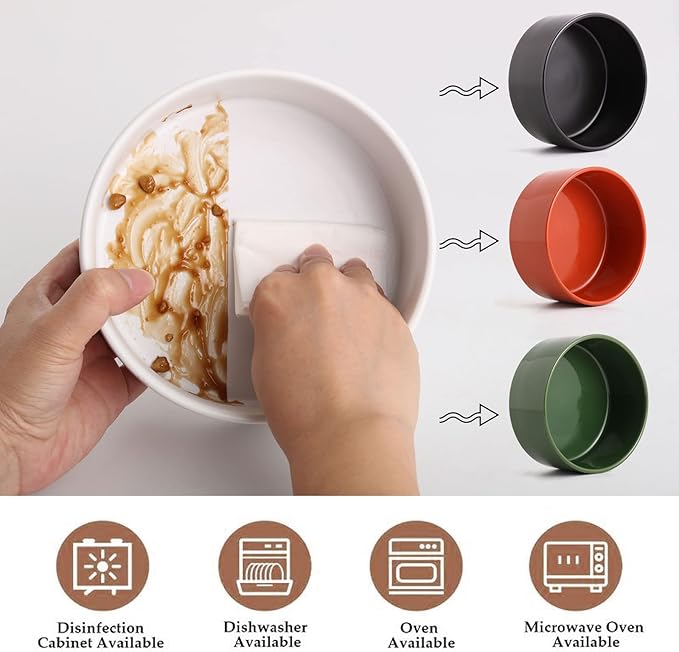 Petygooing 28 OZ White Elevated/Raised Ceramic Dog Bowl for Small and Medium Breeds, Dog Food Water Dish with Stand,Pet Feeding Bowl with Anti Slip Rubber for Cats Small and Medium Dogs (3.6 Cups)