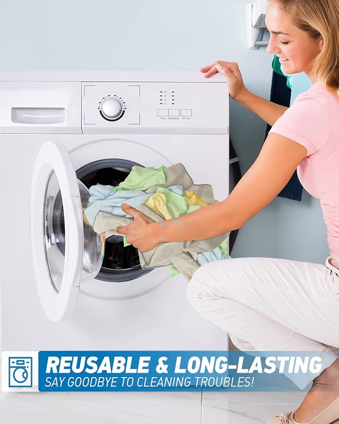 Microfiber Cleaning Cloth-50Pcs (13x13 inch) Ultra Soft Highly Absorbent Rags, Reusable and Lint Free Cleaning Towels for Housekeeping-Machine Wash (HotPink)