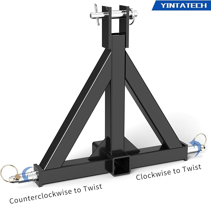 YINTATECH 3 Point Hitch with 2" Receiver for Category 1, 3 Pt Receiver Tractor, Heavy Duty Quick Hitch Drawbar Adapter fit for Kubota, Kioti, Yanmar, Cat, NorTrac, BX, LM25H Tractor