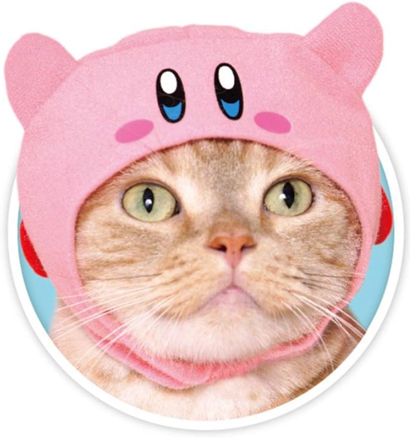 Kitan Club Cat Cap - Pet Hat Blind Box Includes 1 of 5 Cute Styles - Soft, Comfortable - Authentic Japanese Kawaii Design - Animal-Safe Materials, Premium Quality (Kirby)