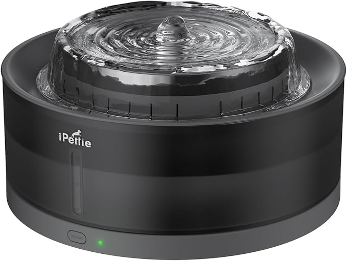iPettie Cake Dog Water Fountain, 8L/2.1Gal Large Capacity Automatic Dispenser, Wireless Pump Filtered Waterer Purifier with BPA-Free Stainless Steel Bowls, Dishwasher Safe, Grey