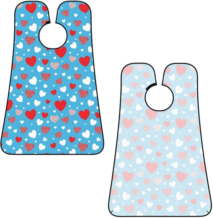 Beard Apron Hair Catcher, Valentine's Day Elegant Love Pattern Shave Bib, Waterproof Non-Stick Shaving Bib, Trimming Grooming Tool for Dad Men Anniversary
