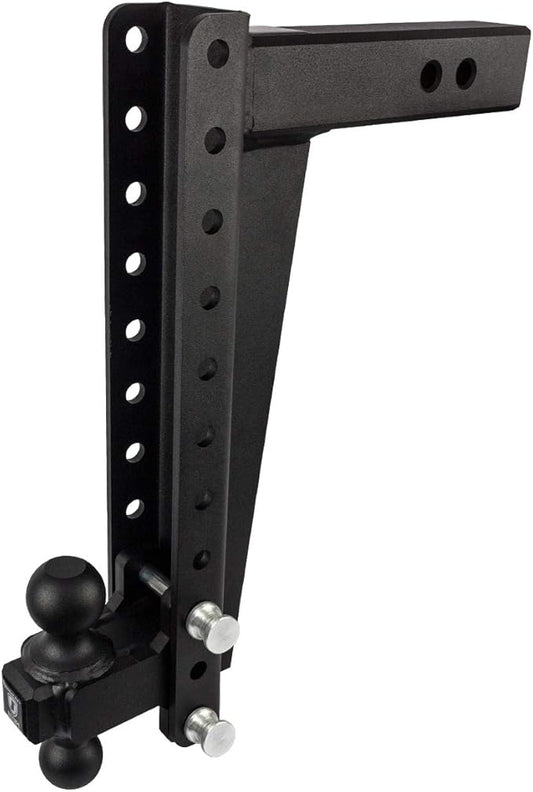 BulletProof Hitches - 2.5" Adjustable Heavy Duty Trailer Hitch (22,000 lb. Rating) - 16" Drop/Rise Trailer Hitch with 2" & 2-5/16" Dual Ball - Powder Coat, Solid Steel, Corrosion-Resistant