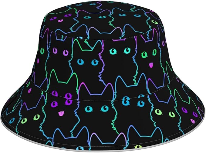Psychedelic Bucket Hat Fisherman Cap for Women Men, Trippy Art Casual Travel Beach Sun Hats for Summer