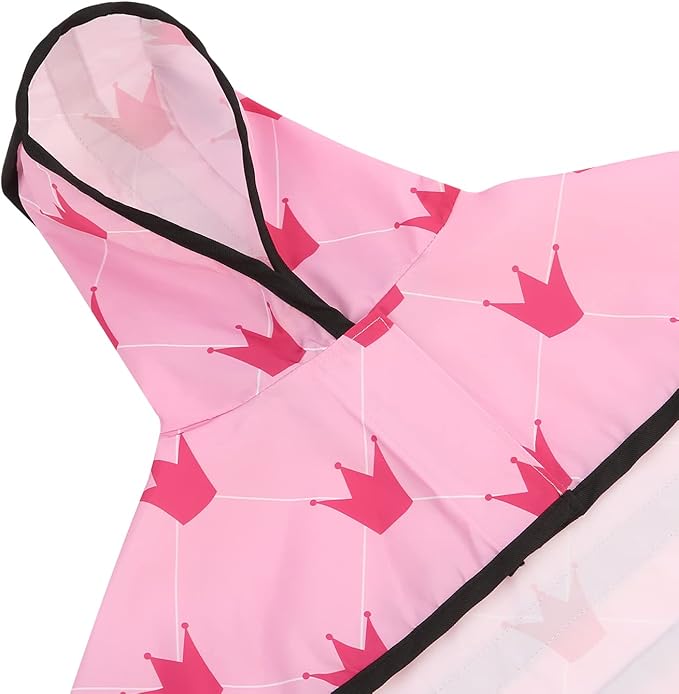 HDE Dog Raincoat Jacket Reflective Adjustable Hooded Pet Poncho Rain Coat with Leash Hole for Small to X-Large Dogs Princess - XL