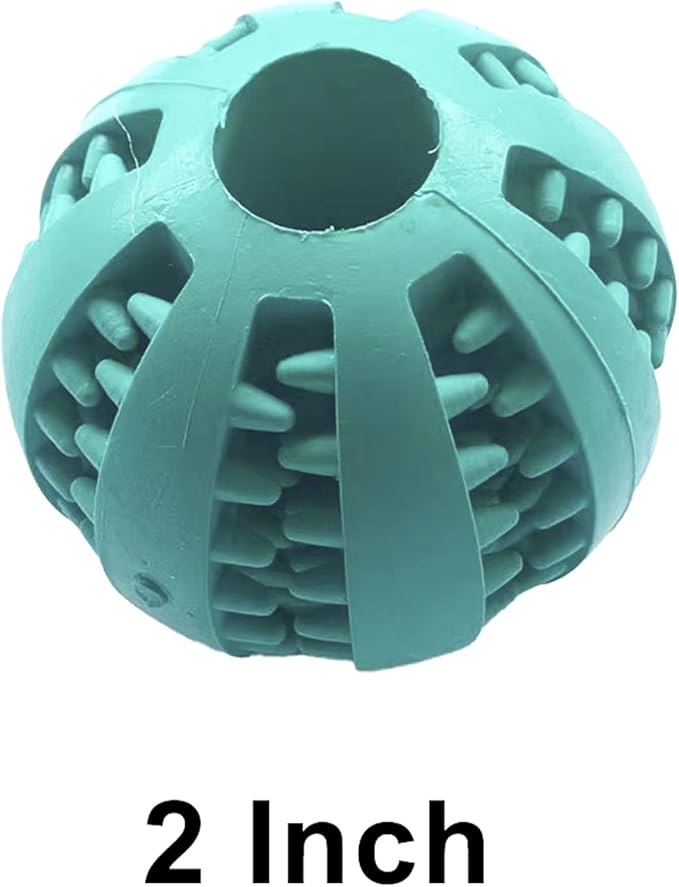 Jalousie Dog Puzzle Balls Cat Treat Dispensing Balls Non-Toxic Natural Rubber Pup Chew Toys for Puppy Pet Dog Teething Puzzle Playing Treat Dispenser Rope (Small 2 Pack Spike Ball)