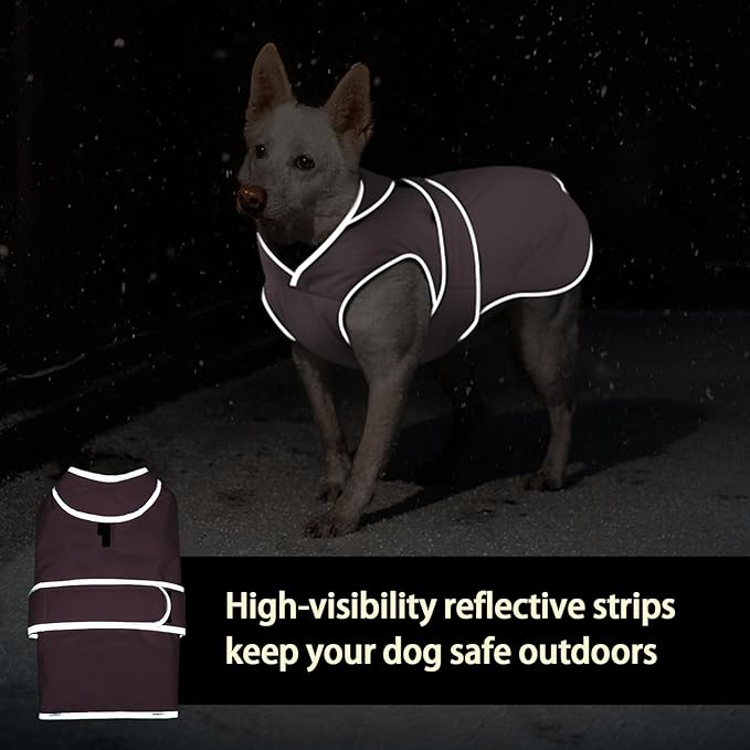 MIGOHI Warm Dog Coat Winter Dog Jacket,Waterproof Cold Weather Coats for Dogs,Fleece Jacket for Small Medium Large Dogs,Reflective Thick Fleece Vest with Leash Hole
