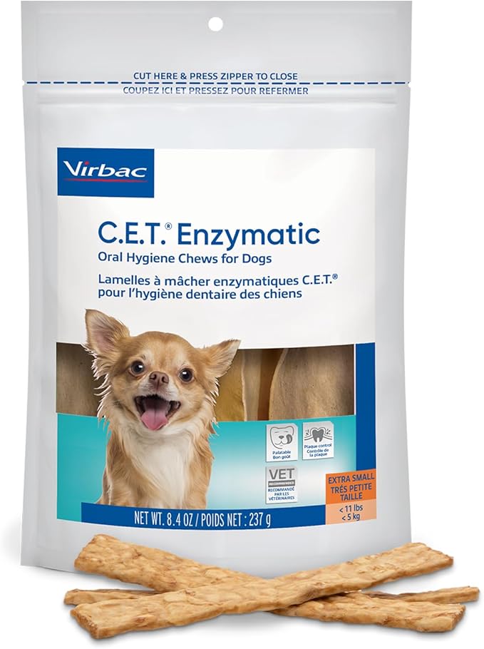 Virbac C.E.T. Enzymatic Oral Hygiene Chews for Dogs Beef 8.4 Ounces