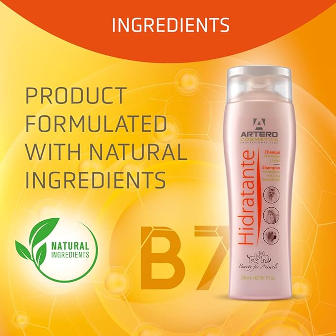 Artero Moisturizing. Shampoo for Dogs. Great Hydration. Ideal for Yorkshire Terrier Dogs, Bichon Maltese, for Pets with Long Hair and/or Dry or Damaged Coats. with Biotin.