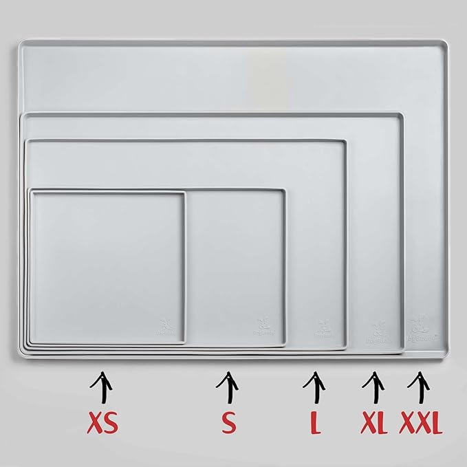 DogBuddy Dog Food Mat – Waterproof Dog Bowl Mat for Food and Water, Silicone Pet Feeding Mats for Floors, Non-Slip Placemat with High Edges for Dogs Bowls, Puppy Essentials (XS: 11" x 11", Mist)