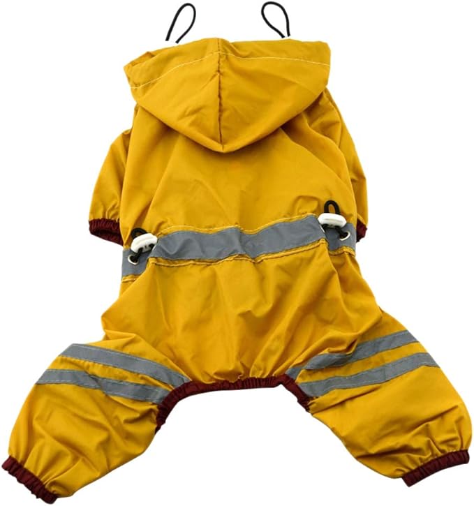 PVC Dog Raincoat Single- Layer Puppy Rain Coat Waterproof Breathable Pet Cat Small Dog Rainwear (Yellow,) Cute Dog Apparel Accessories