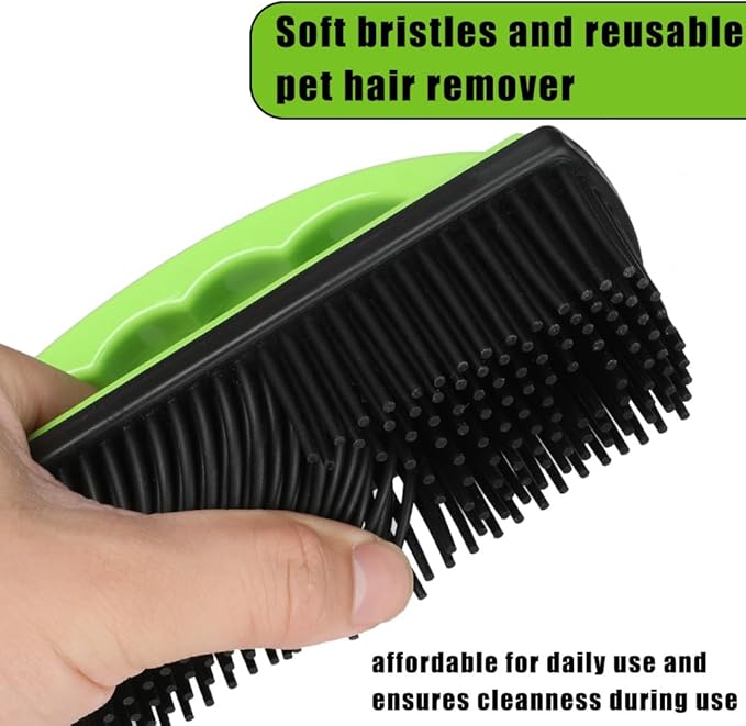 Pet Hair Remover Rubber Brush, Bath Brush for Dogs & Cats, Reusable Lint Roller, Furniture & Car Hair Removal Brush, Effective for Carpets, Couches, and Clothes