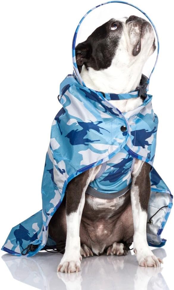 Gooby Dog Raincoat V2 - Waterproof Rain Poncho with Dual D-Rings - Step-in Rain Jacket for Small and Medium Dogs