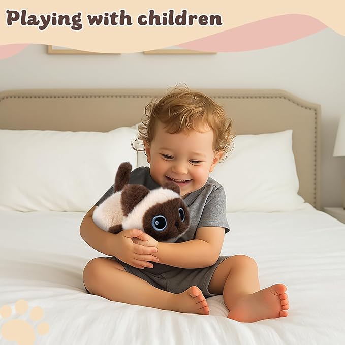 1.9lbs Weighted Stuffed Animals Siamese Cat - Siamese Cat Plush Toy, Cute cat Stuffed Animal Cuddle Plushies Gift for Kids & Adults