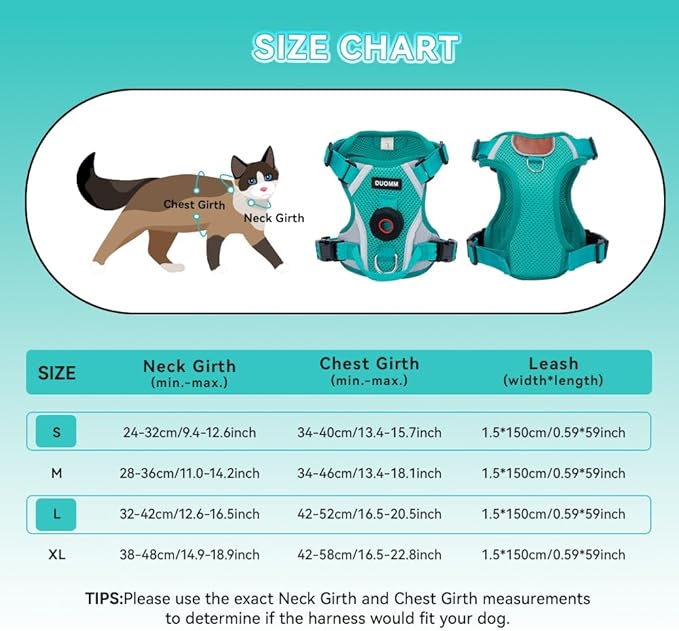 Cat Harness and Leash Set with AirTag Holder: Upgraded Escape Proof Vest with Lead for Small Dog Puppy Large Cat Walking，Soft Breathable Mesh Coat with Reflective Strip (Green, M)