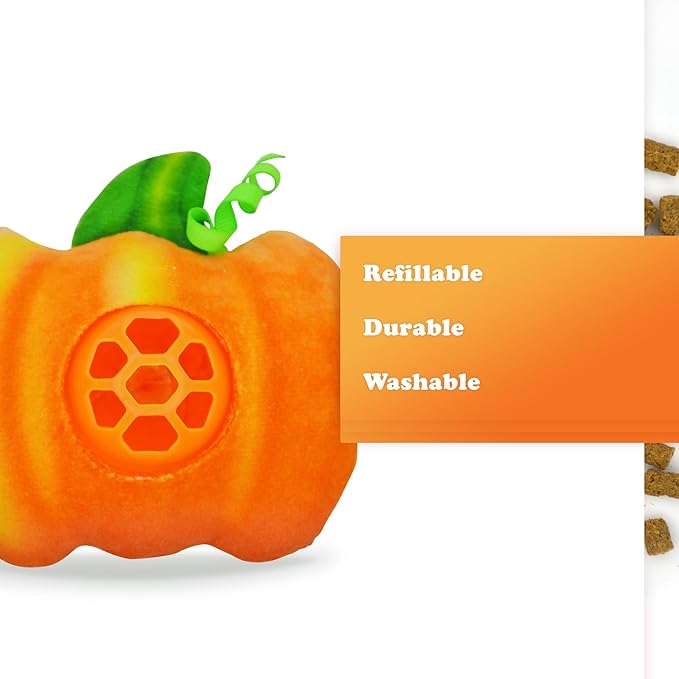 Meowijuana Knock N' Nibble Pumpkin & ChickenTreat Bundle | Crunchie Munchie Catnip Treats | Refillable Treat Dispensing Toy | Interactive Puzzle Toy for Felines