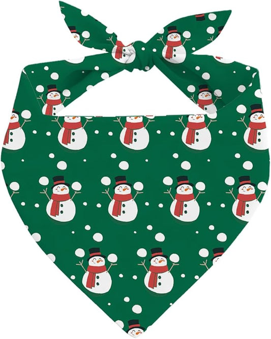 Dog Bandanas, Christmas Dog Bandanas, Snowman Christmas Pet Bandana, Holiday Bandana for Small Medium Dogs, Pet Triangle Scarf