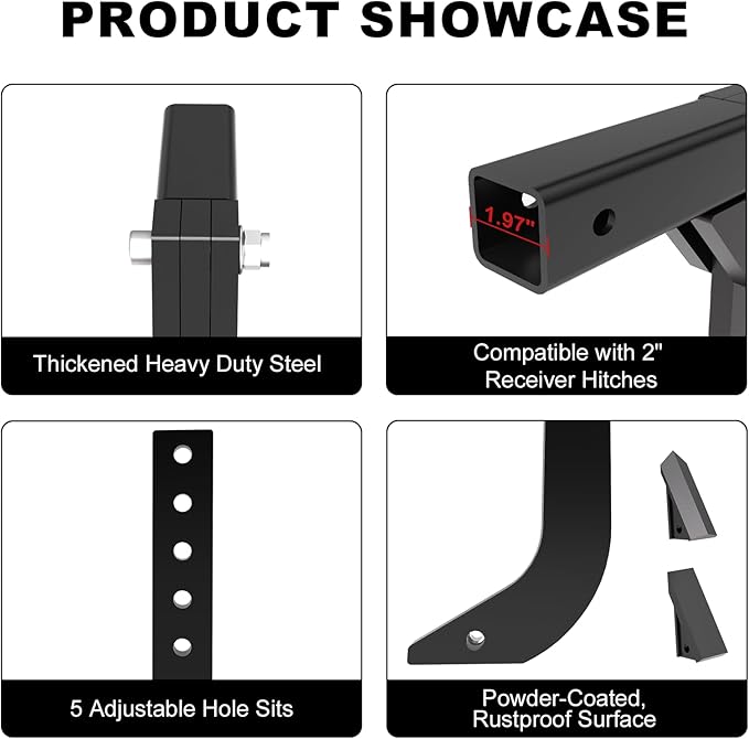 Tractor Subsoiler Ripper, 3 Point Hitch Trencher for Soil Breaking & Garden Tilling, Compatible with CAT 0/1 Tractor, ATV/UTV with 2" Receiver, 18" Depth Adjustable with 2 Teeth