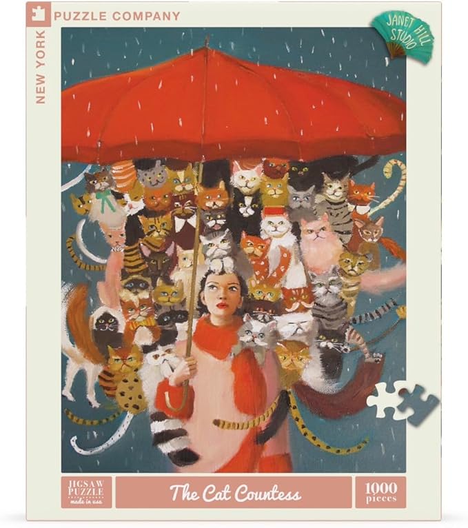 New York Puzzle Company - Janet Hill The Cat Countess - 1000 Piece Jigsaw Puzzle for Family Game Nights by Janet Hill