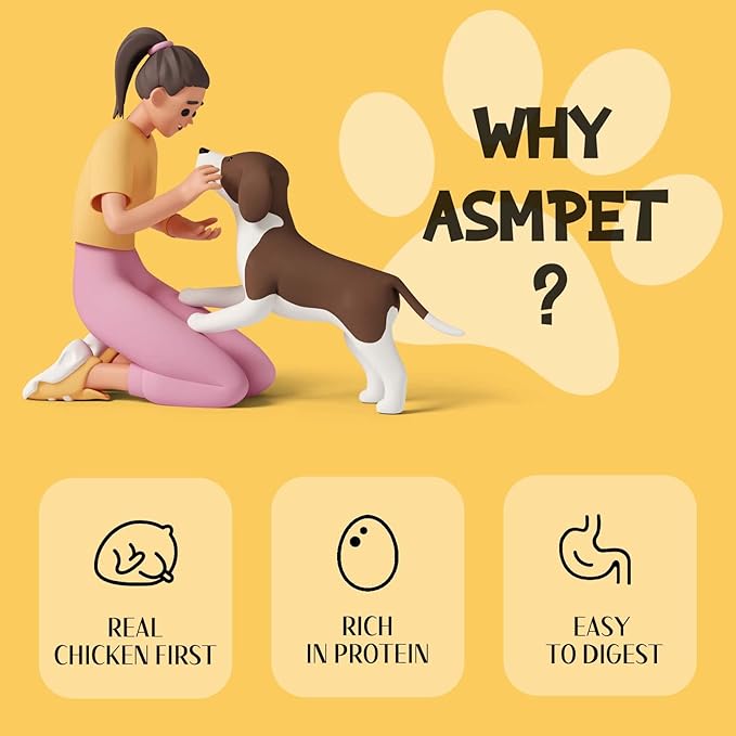 ASMPET Dog Treats Chews, Chicken Rings, Soft Chewy Snacks for Training Rewards 10.6 oz
