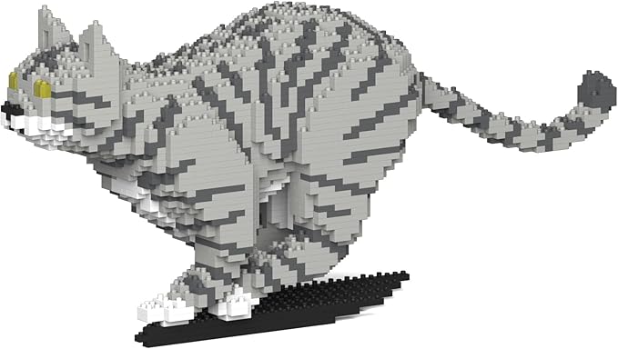 JEKCA Cat 18S-M03 | Tabby Cat Plastic Building Blocks | Age 14+