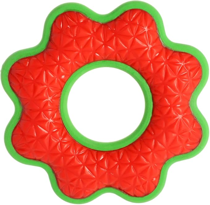 Dingo Toy for Dog, Durable TPR Rubber for chewers, Fetch Toy for Play, Boomerang 9.1", 17395 (Flower)