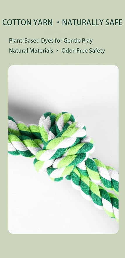2-Pack 21" Natural Fiber Dog Rope Toy - Twisted Chew for Strong Chewers, Interactive Fetch Fun with Textured Knots
