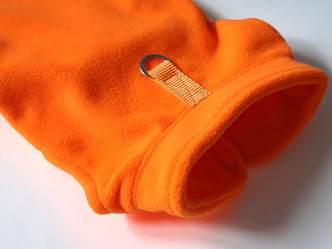 JACKO & CO - Fleece Vest Dog Sweater with Leash Ring - Soft, Warm & Lightweight Pullover Coat for Small & Medium Dogs, Puppies & Cats - Cozy Fall/Winter/Spring Pet Jacket (Pumpkin, Medium 6-10lbs)