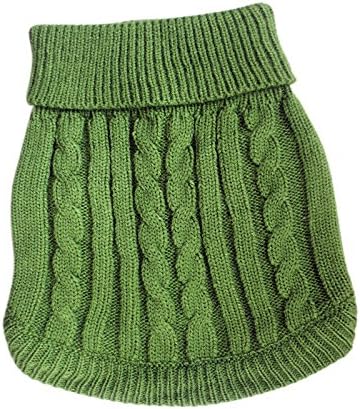 Tangpan Turtleneck Classic Straw-Rope Pro Pet Dog Sweater Apparel (Green,M)