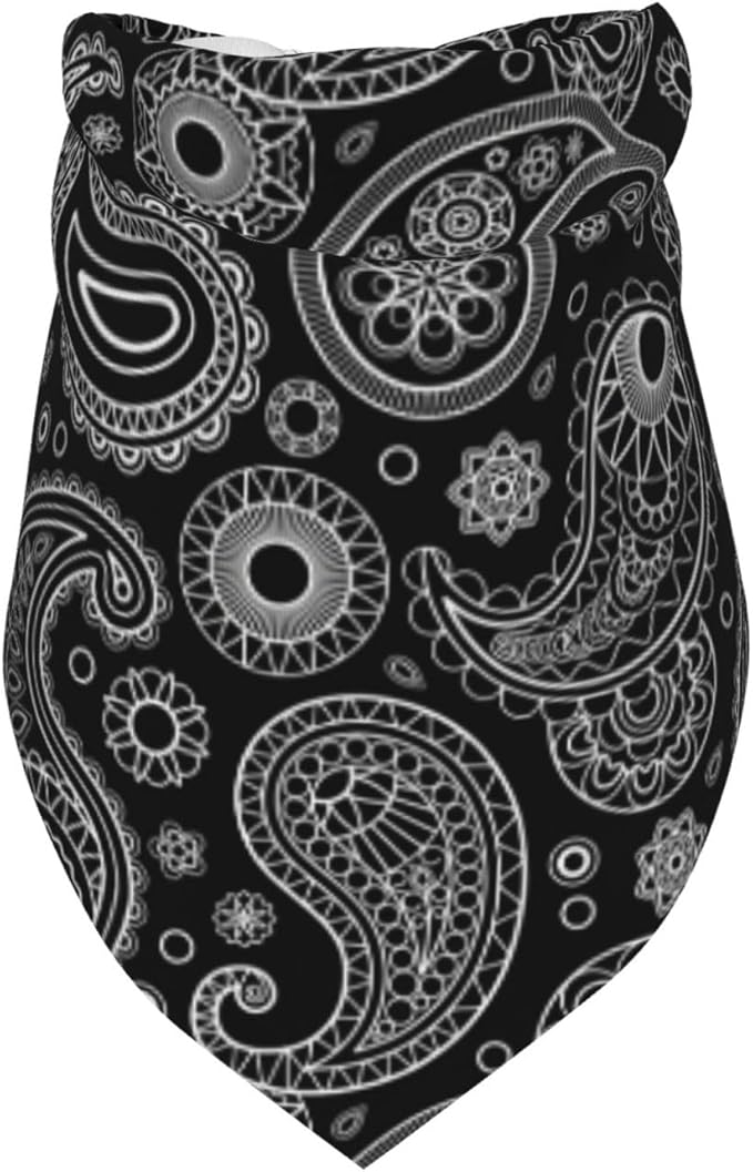 White Black Paisley Dog Bandana Scarf Triangle Bibs Pet Accessories Cat Kerchief