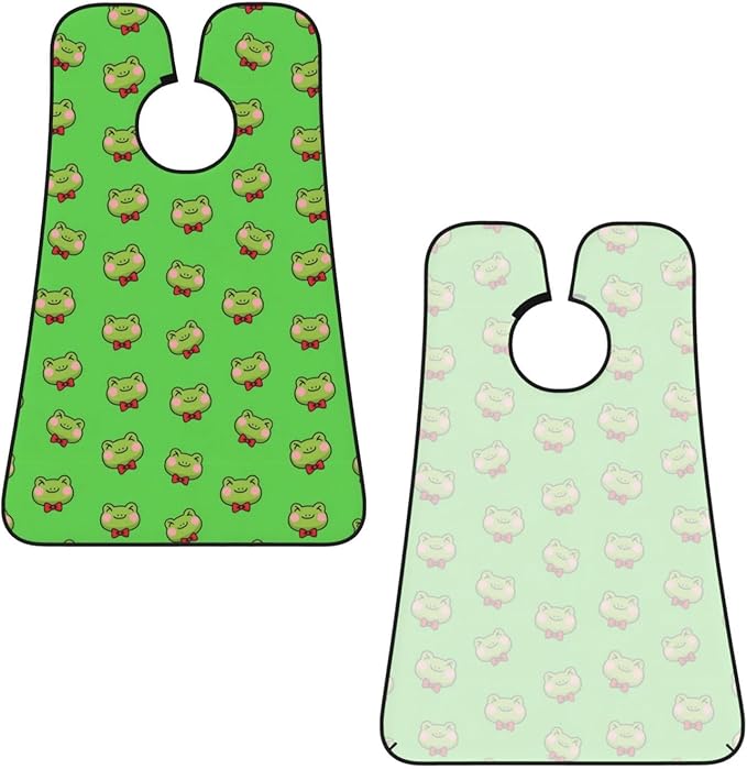 Beard Trimming Catcher Apron, Waterproof Non-Stick Grooming Bib for Shaving, Ideal for Men Dad Father’s Day, Cute Green Frogs Shave Bib