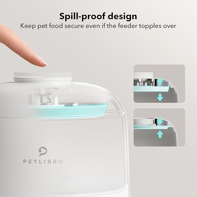 PETLIBRO Automatic Cat Feeder, WiFi Automatic Cat Food Dispenser Rechargeable Battery-Operated with 30-Day Life, AIR Pet Feeder for Cat & Dog, Timed Cat Feeder 1-6 Meals Control, 2L Auto Cat Feeder