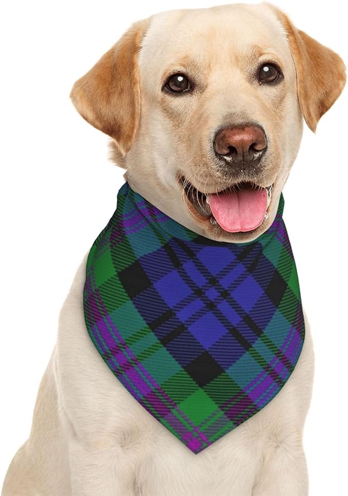 Scots Style Tartan Plaid Dog Bandana Scarf Triangle Bibs Pet Accessories Cat Kerchief
