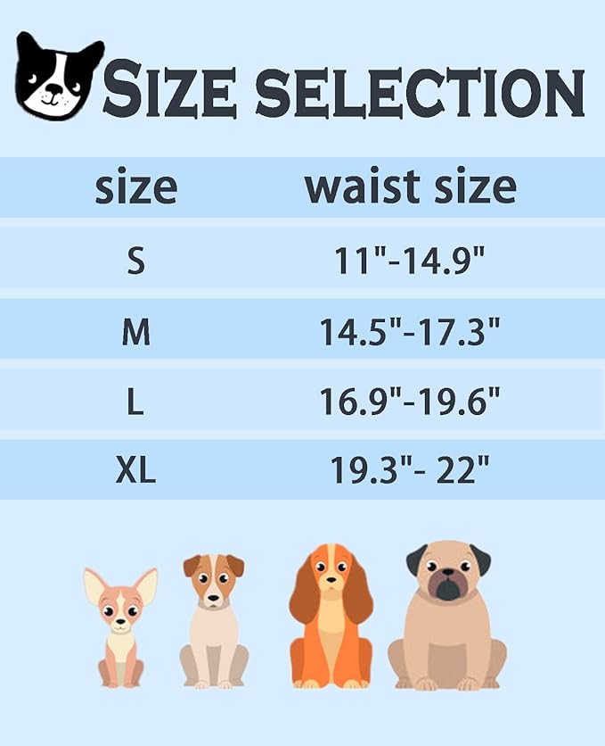 Dog Diapers Male, 3 Pack Washable Reusable Male Dog Belly Bands, Soft and Comfortable Leak Proof Doggie Wraps with High Absorbing for Untrained, Incontinence Small Medium Dogs, XL