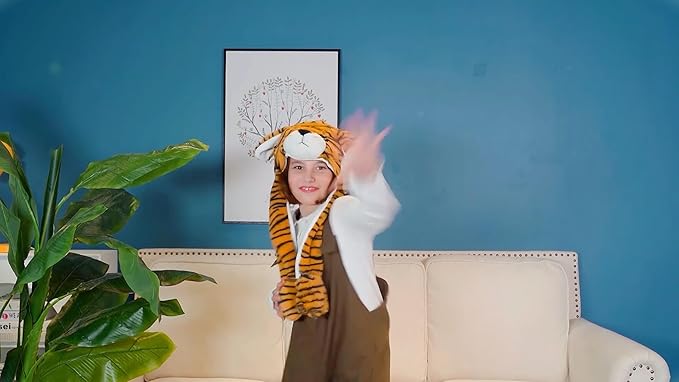 Animal Hat with Ears Moving Jumping Pop Up Beating Hat Plush Holiday Cosplay Dress Up Funny Gift for Kids