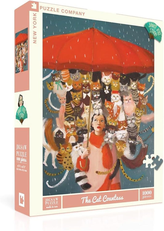 New York Puzzle Company - Janet Hill The Cat Countess - 1000 Piece Jigsaw Puzzle for Family Game Nights by Janet Hill