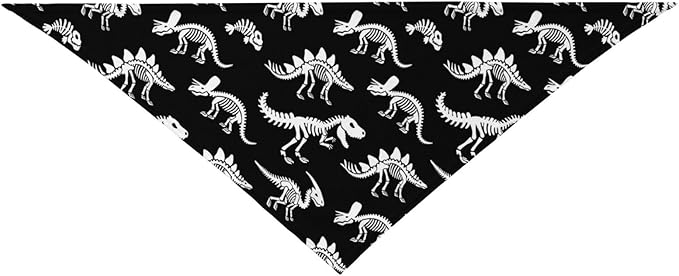 Dinosaur Skeleton Fossil Primitive Halloween Dog Bandana Scarf Triangle Bibs Pet Accessories Cat Kerchief