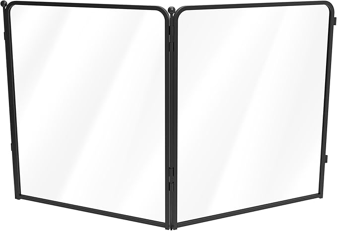 FXW Pawadise Acrylic & Wire Mesh Indoor Dog Playpen, Heavy Duty 32 Inch 2 Panels Metal Dog Pen for Small and Medium Dogs, Black│Patented