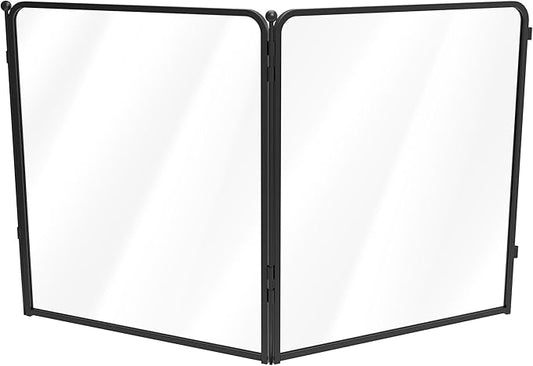 FXW Pawadise Acrylic & Wire Mesh Indoor Dog Playpen, Heavy Duty 32 Inch 2 Panels Metal Dog Pen for Small and Medium Dogs, Black│Patented