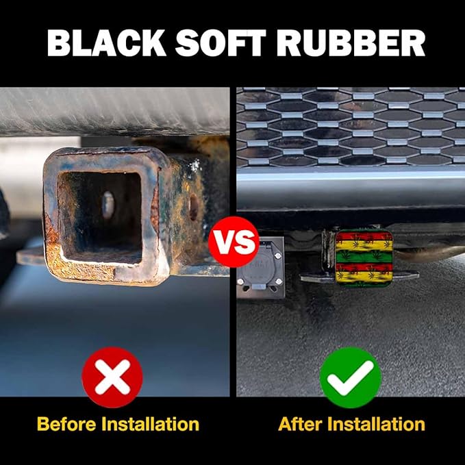 Cannabis Leaves Trailer Hitch Tube Cover Plug Cap, Abstract Colorful Cannabis Weed Lightweight Hitch Covers Protector Tow Hitch Cover Plug Cap Receiver Hitch Accessories 2 Inch