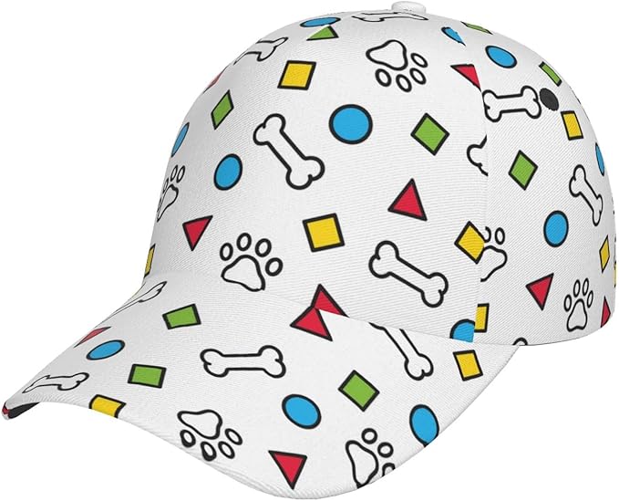 Dog Paw Print Baseball Cap Workout Hats with Adjustable Strap for Men & Women Dad Hat Snapback Hat