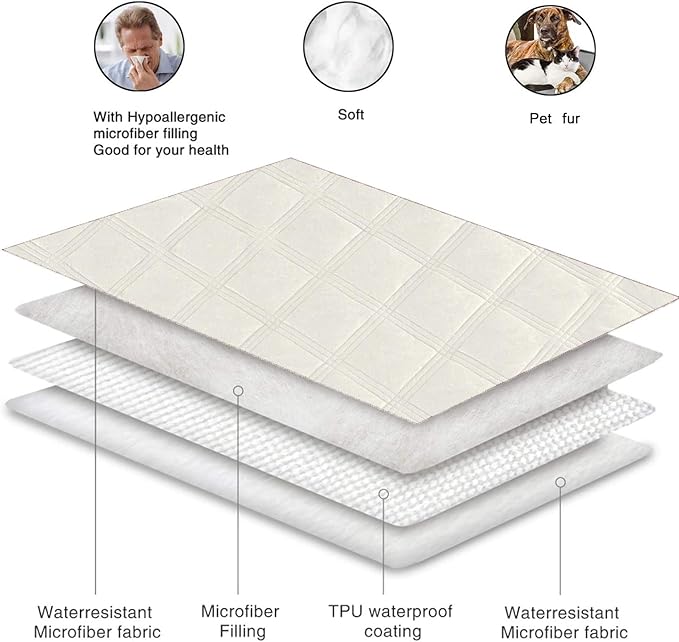 fuguitex Waterproof Dog Blanket Reversible for Small Dogs Resistant Leakproof Washable Couch Cushion Bed Protector Cover for Indoor Furniture Pet Friendly（40"*50",Baby Pink+Cream