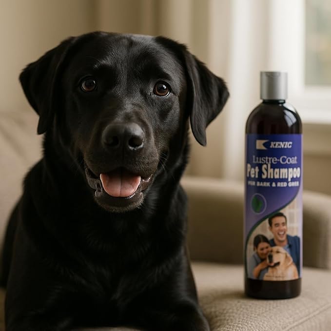 Kenic Dark Coat Dog & Cat Shampoo, Restores Shine and Vibrancy, Cruelty Free Soap & Paraben Free Professional Grooming Formula Made in USA